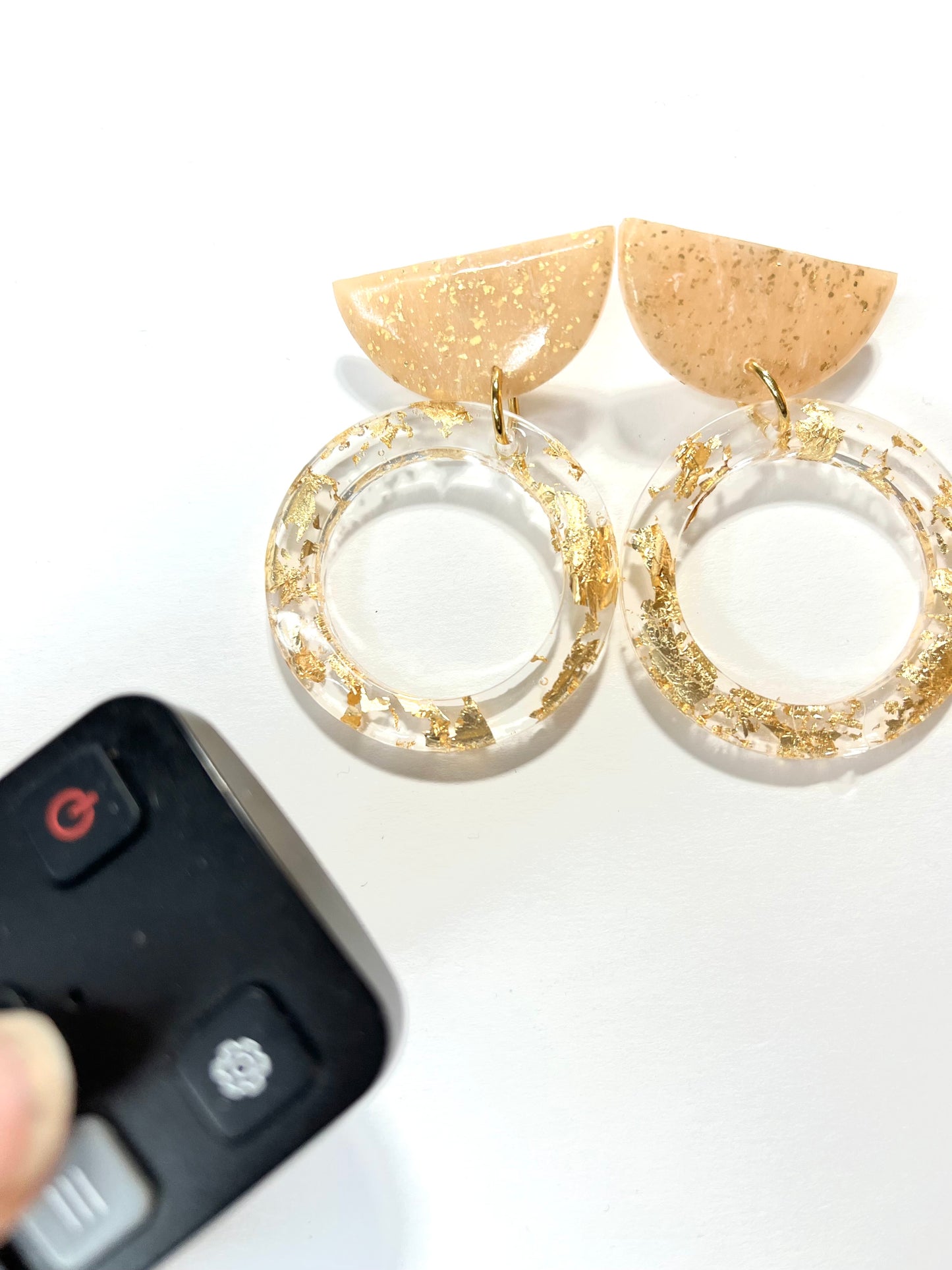 Christina Mei polymer clay and brass dangle  earrings 1955