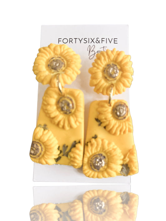 Sunshine sunflower Fall Earrings  1955