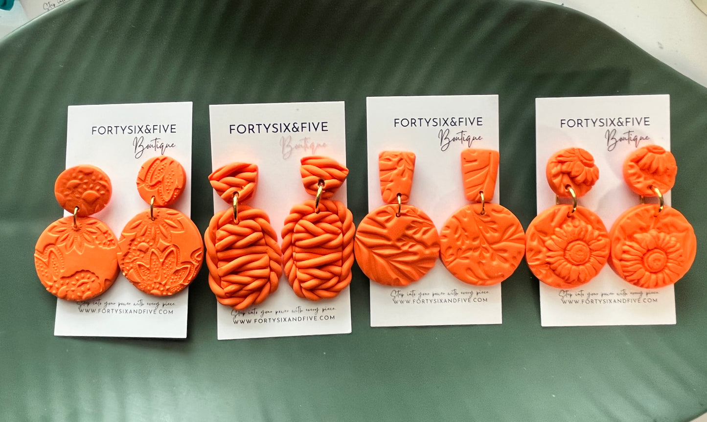 Tangerine candy Earrings  1955