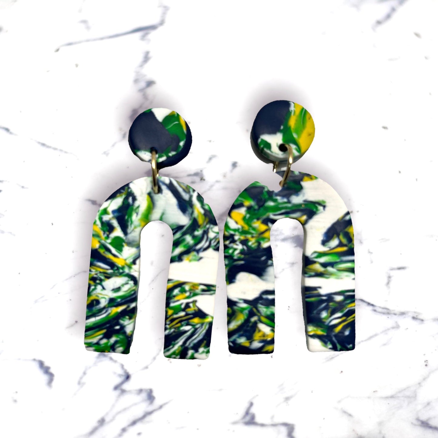 Multi color blues “Unique U ” Earrings  1955