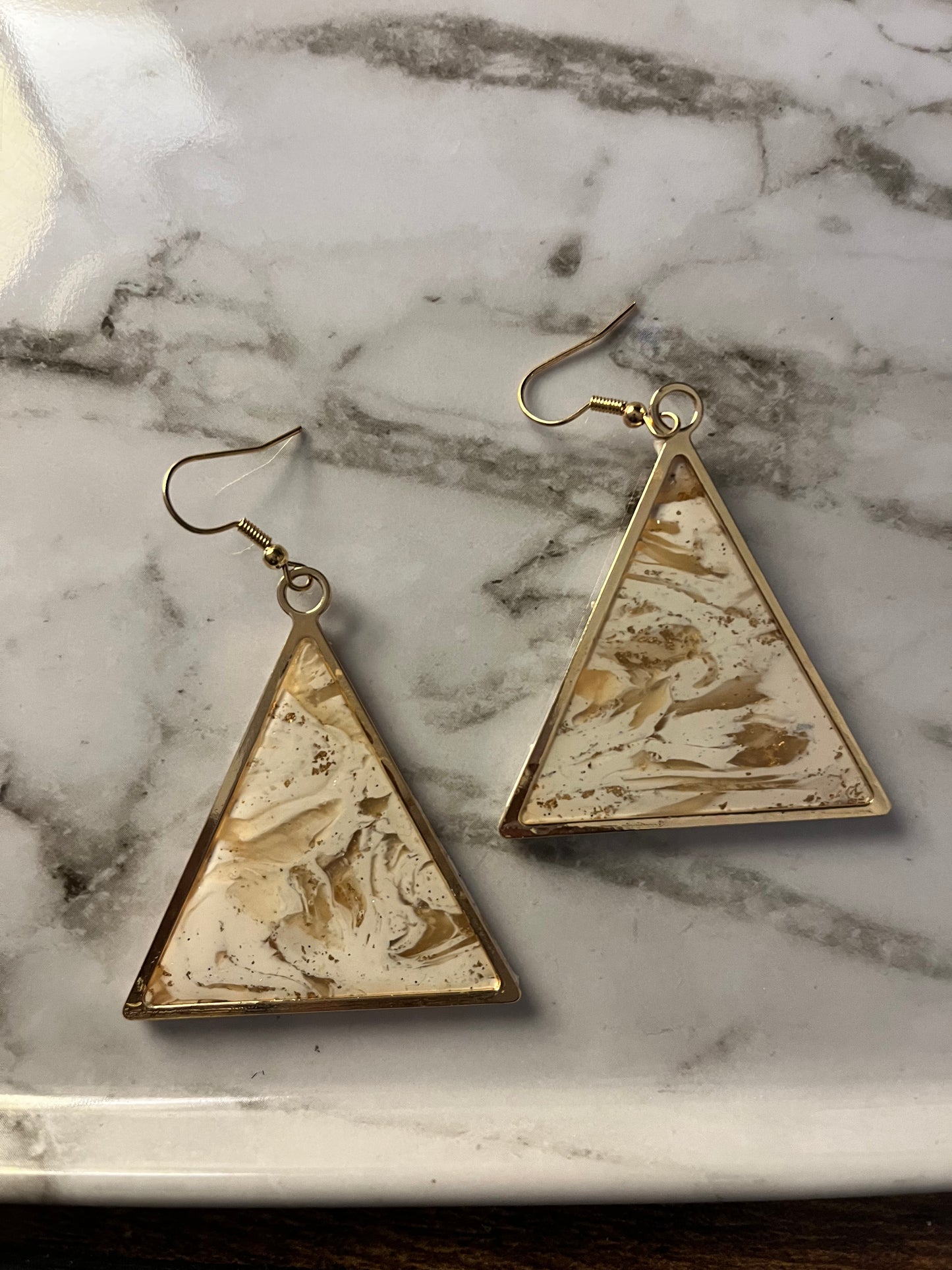 Gold rimmed triangle Earrings  1955