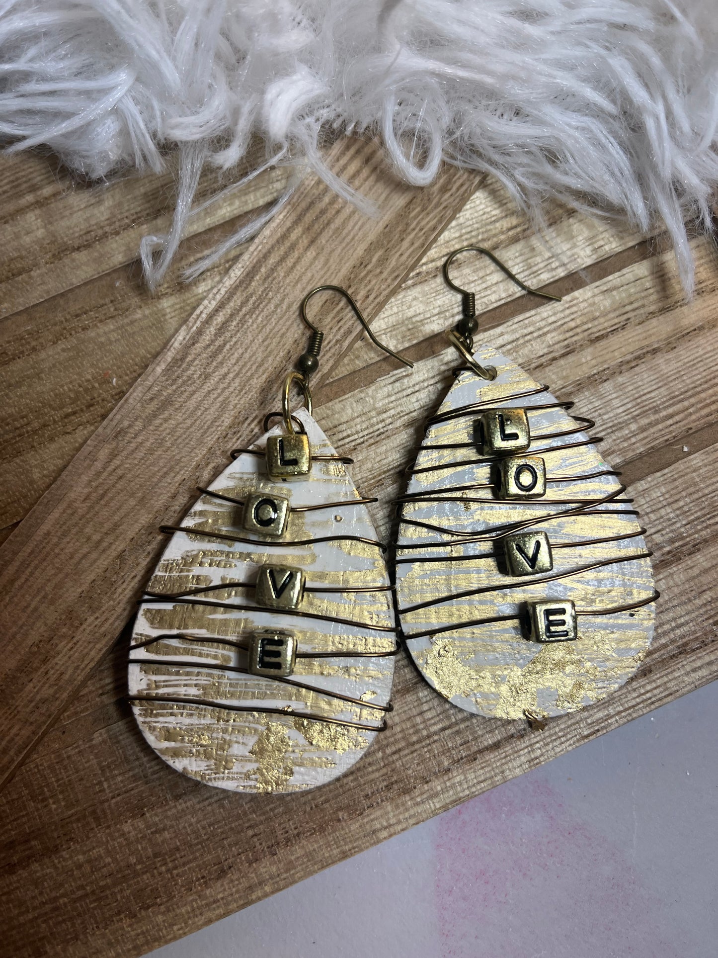 Love speaks wooden earrings
