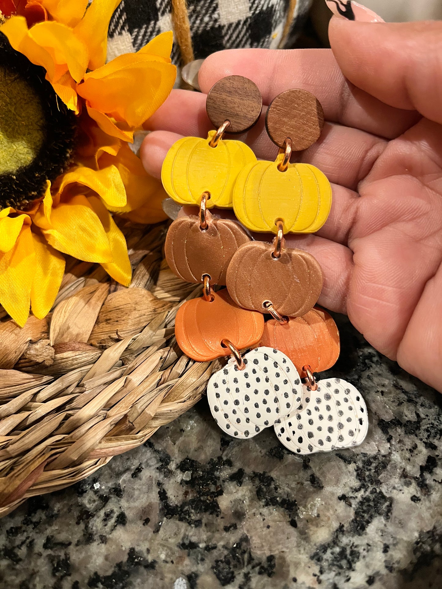 Pumpkin dangles FALL Earrings 1955