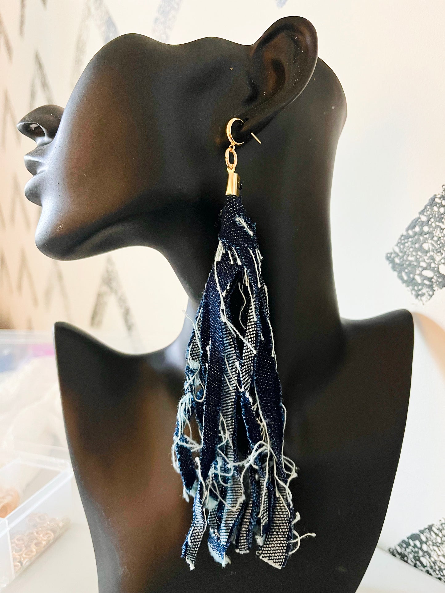 Billie Jean Denim dangle Earring 1955