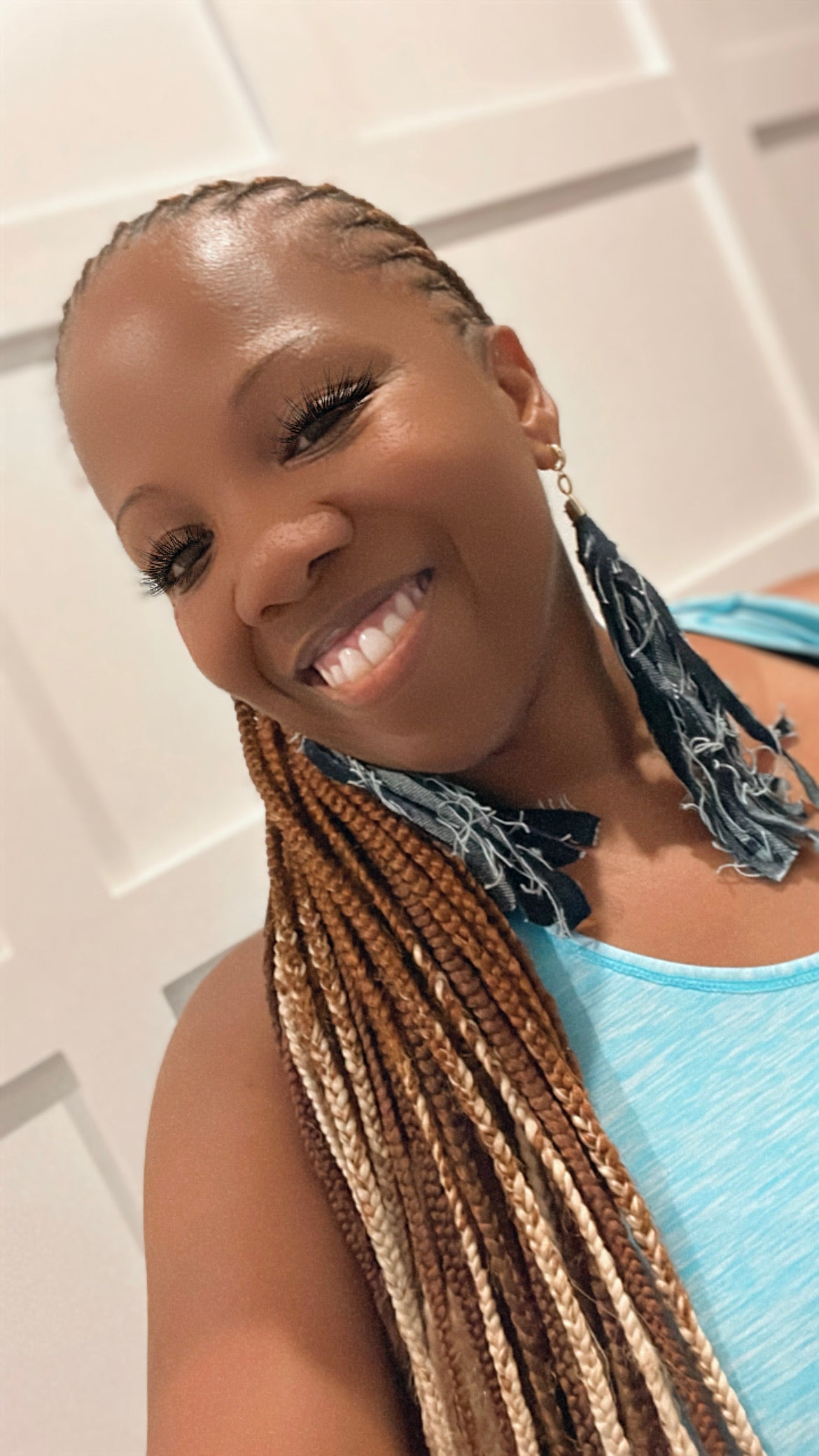 Billie Jean Denim dangle Earring 1955