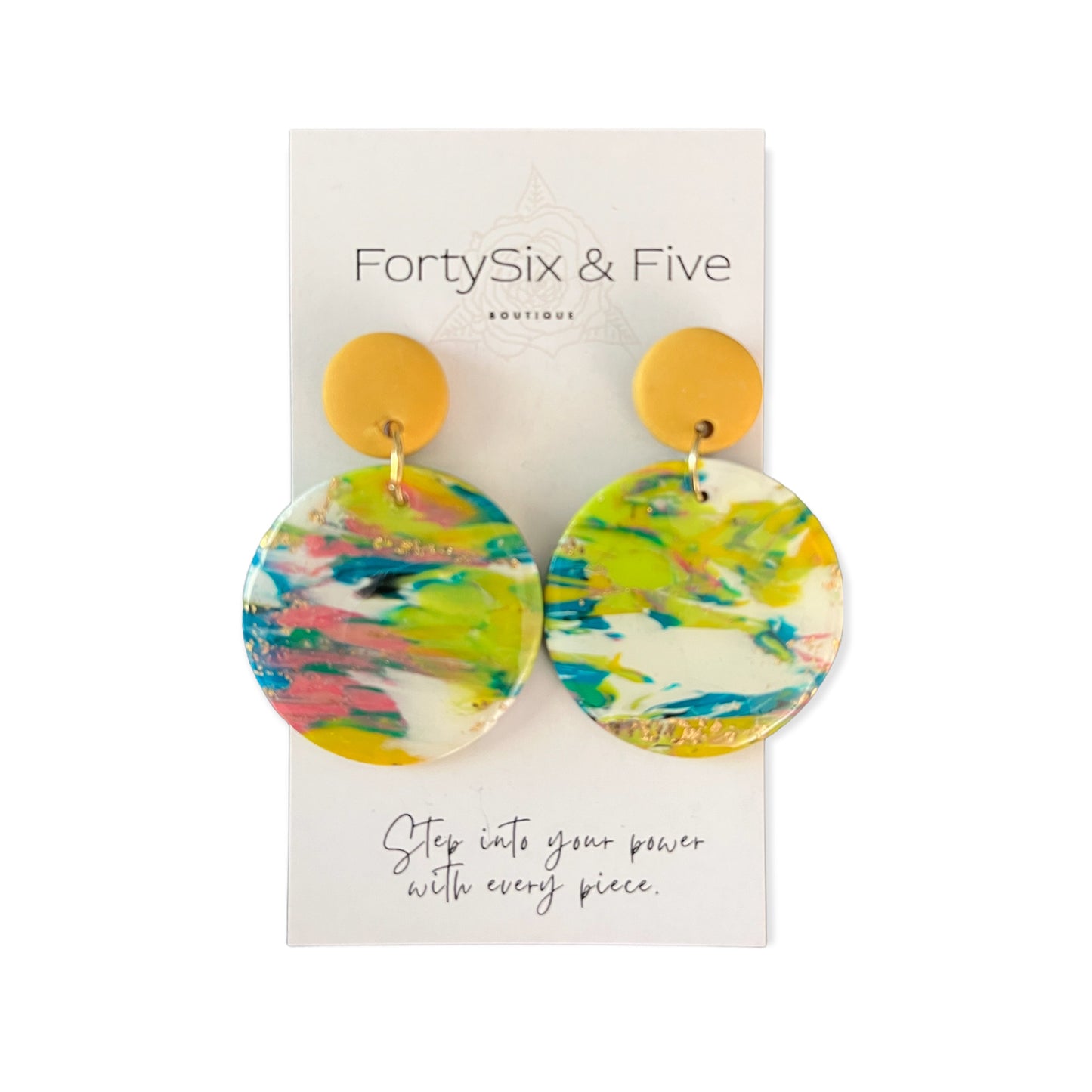 Green multicolor “JUNIE ” Earrings  1955