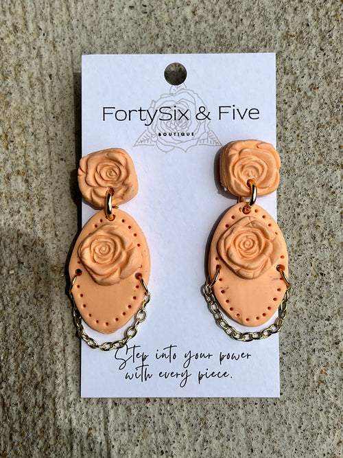 Apricot Lea Earrings  1955