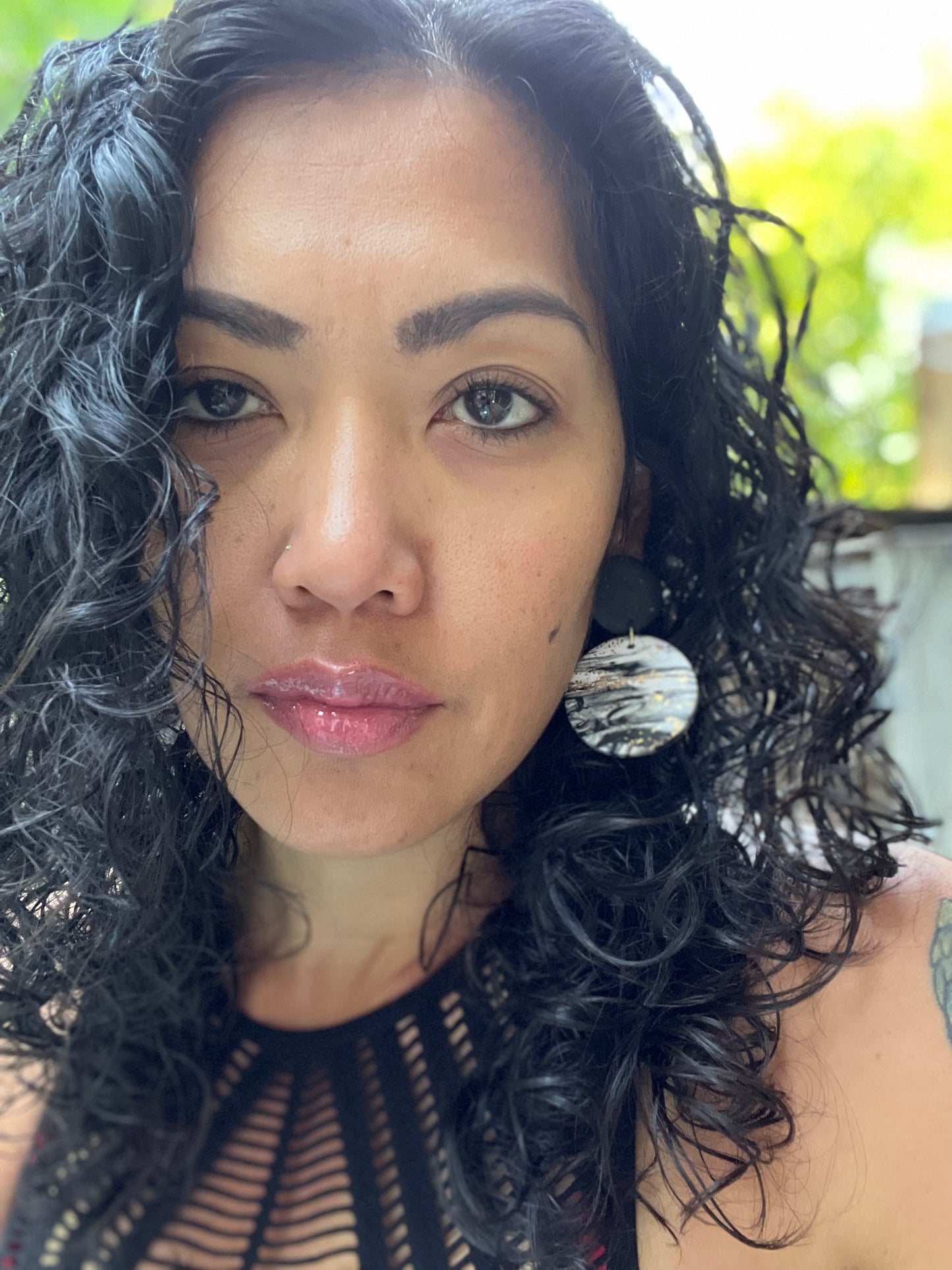 Black moon Dangle earrings 1955