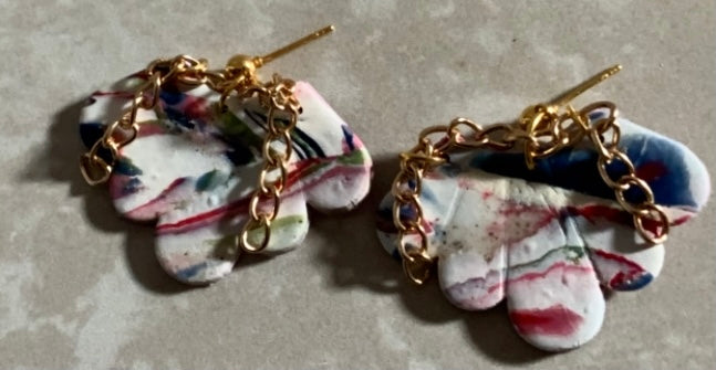 Shell with chains Makume Gane EARRINGS