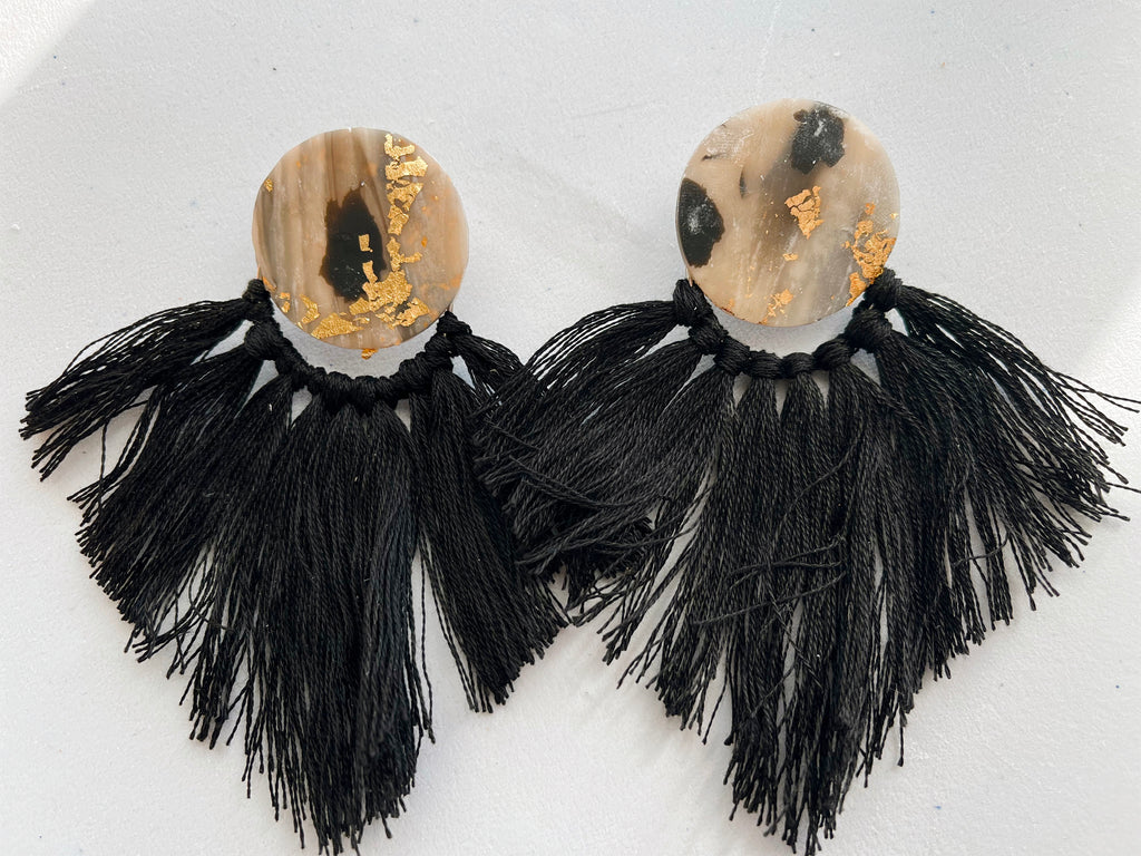 Esther Polymer Clay / Macrame Earrings
