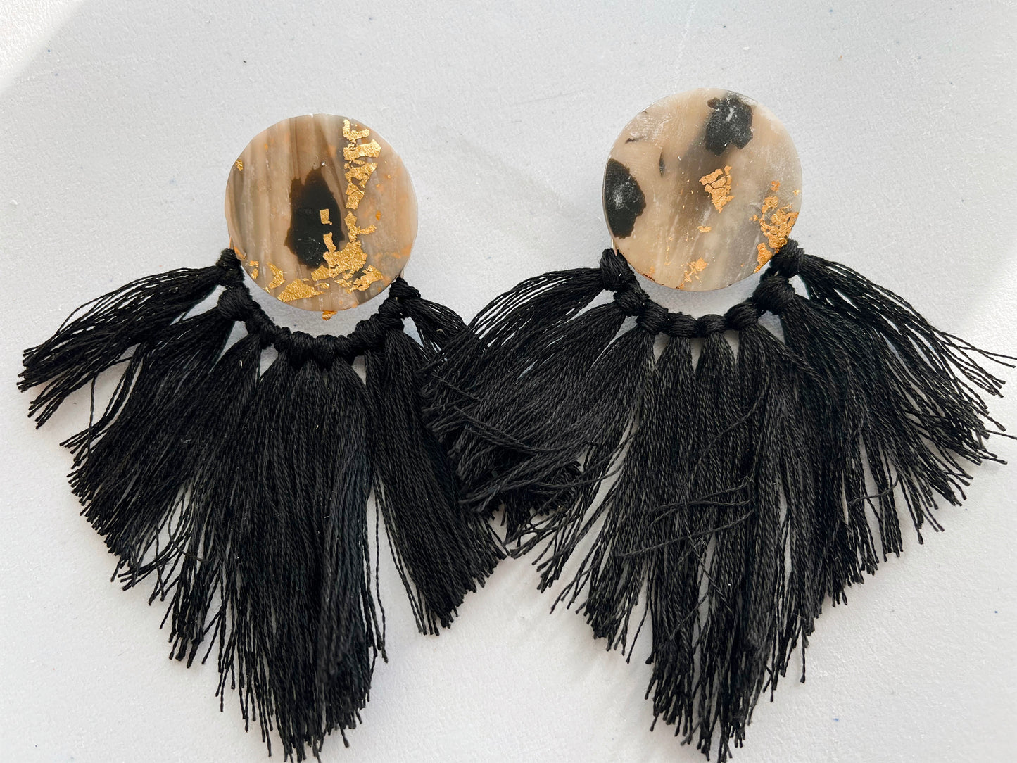 Esther Polymer Clay / Macrame Earrings