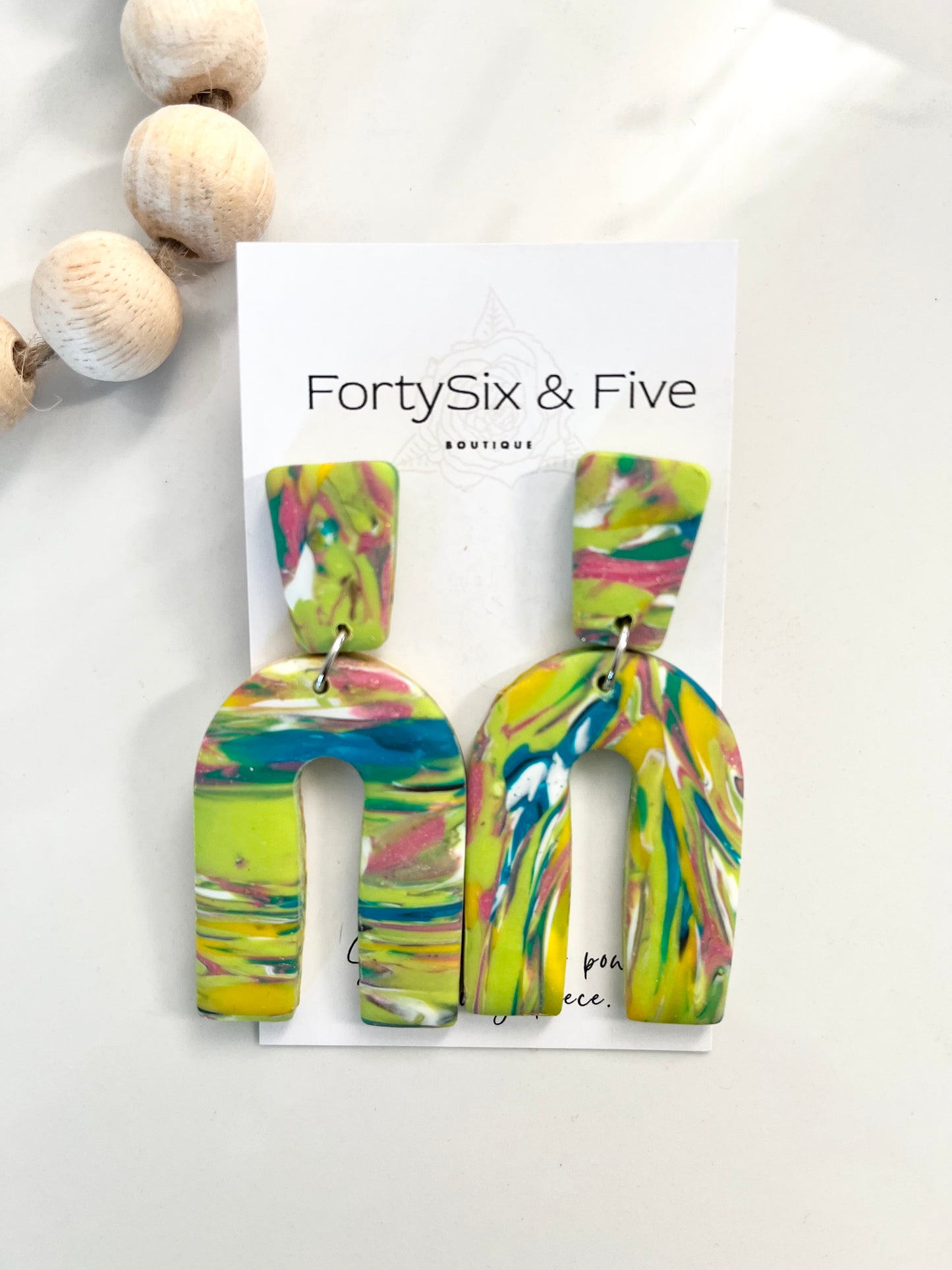 Green multicolor “Ava” Earrings  1955