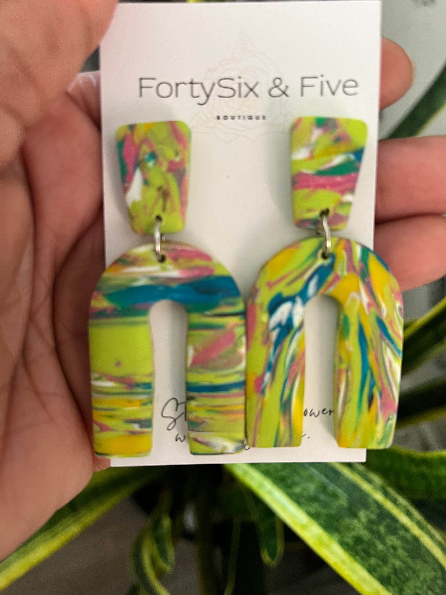 Green multicolor “Ava” Earrings  1955