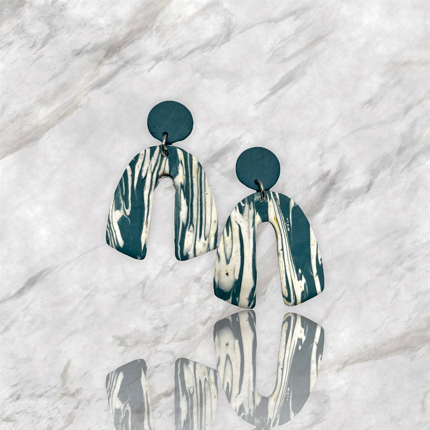 Blue green striated “Carmen” Earrings  1955