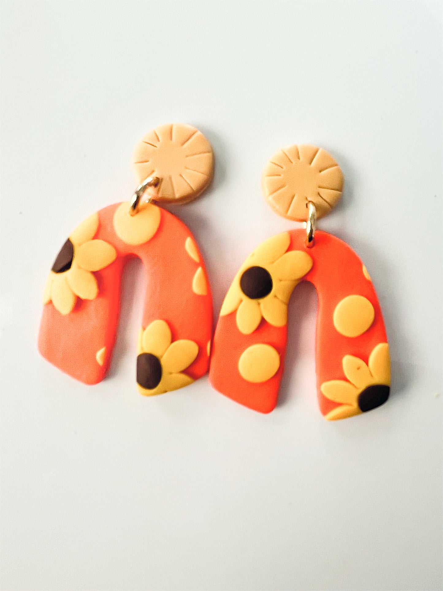 Orange flower FALL Earrings 1955