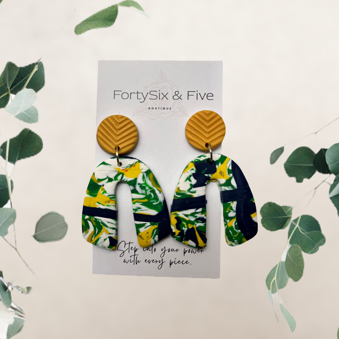 Multicolor green “Carmen” Earrings  1955