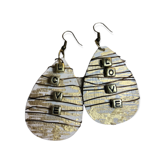 Love speaks wooden earrings