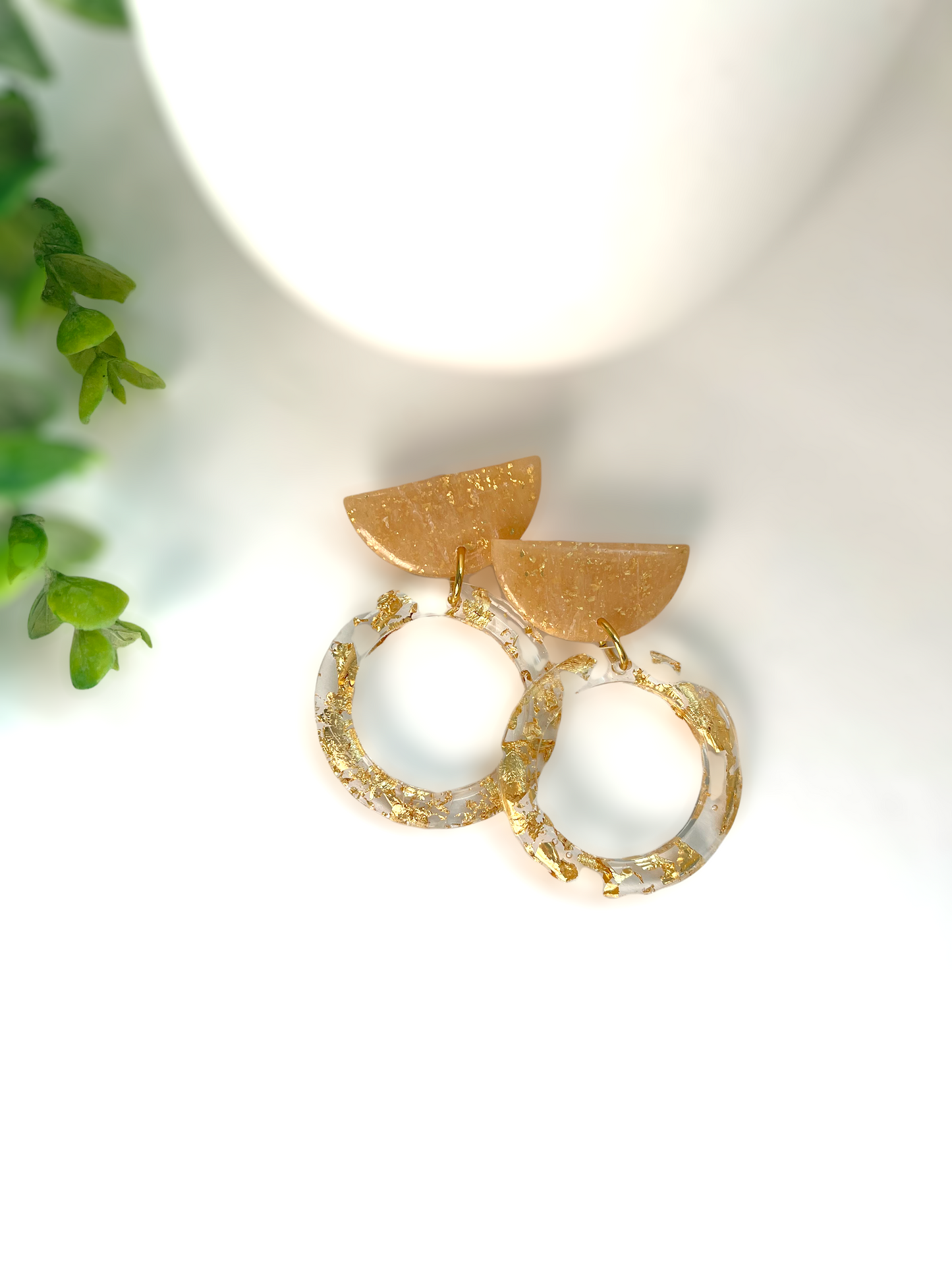 Christina Mei polymer clay and brass dangle  earrings 1955