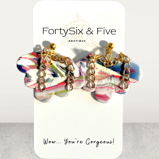 Shell with chains Makume Gane EARRINGS