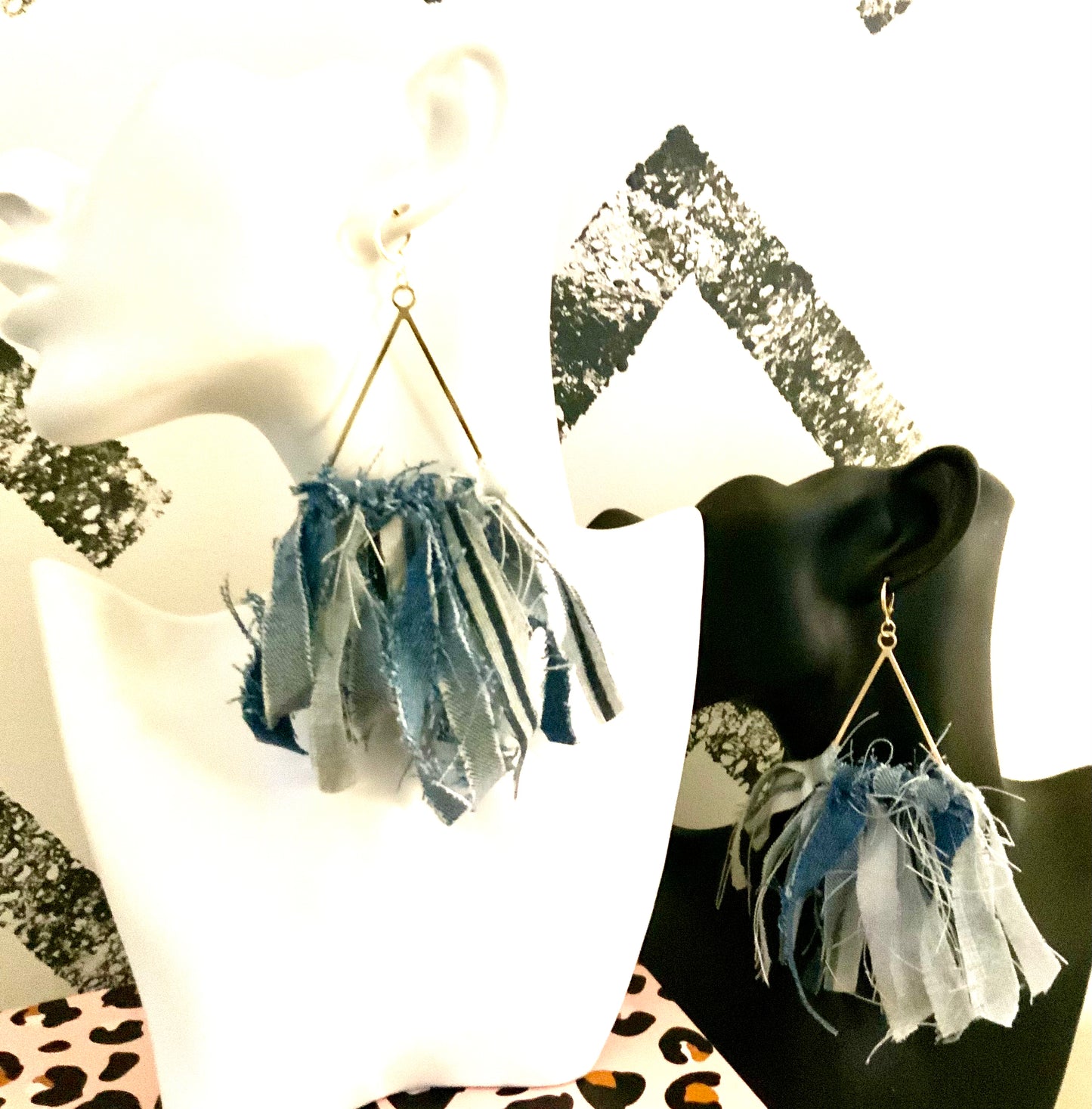 I dream of “Jeanie” Halo Denim dangle Earring 1955