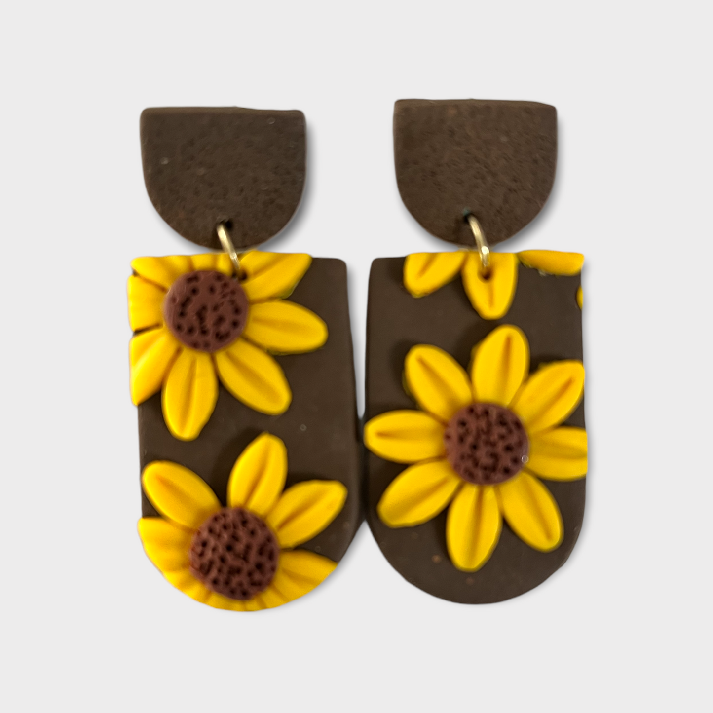 Brown sunflower Fall Earrings  1955