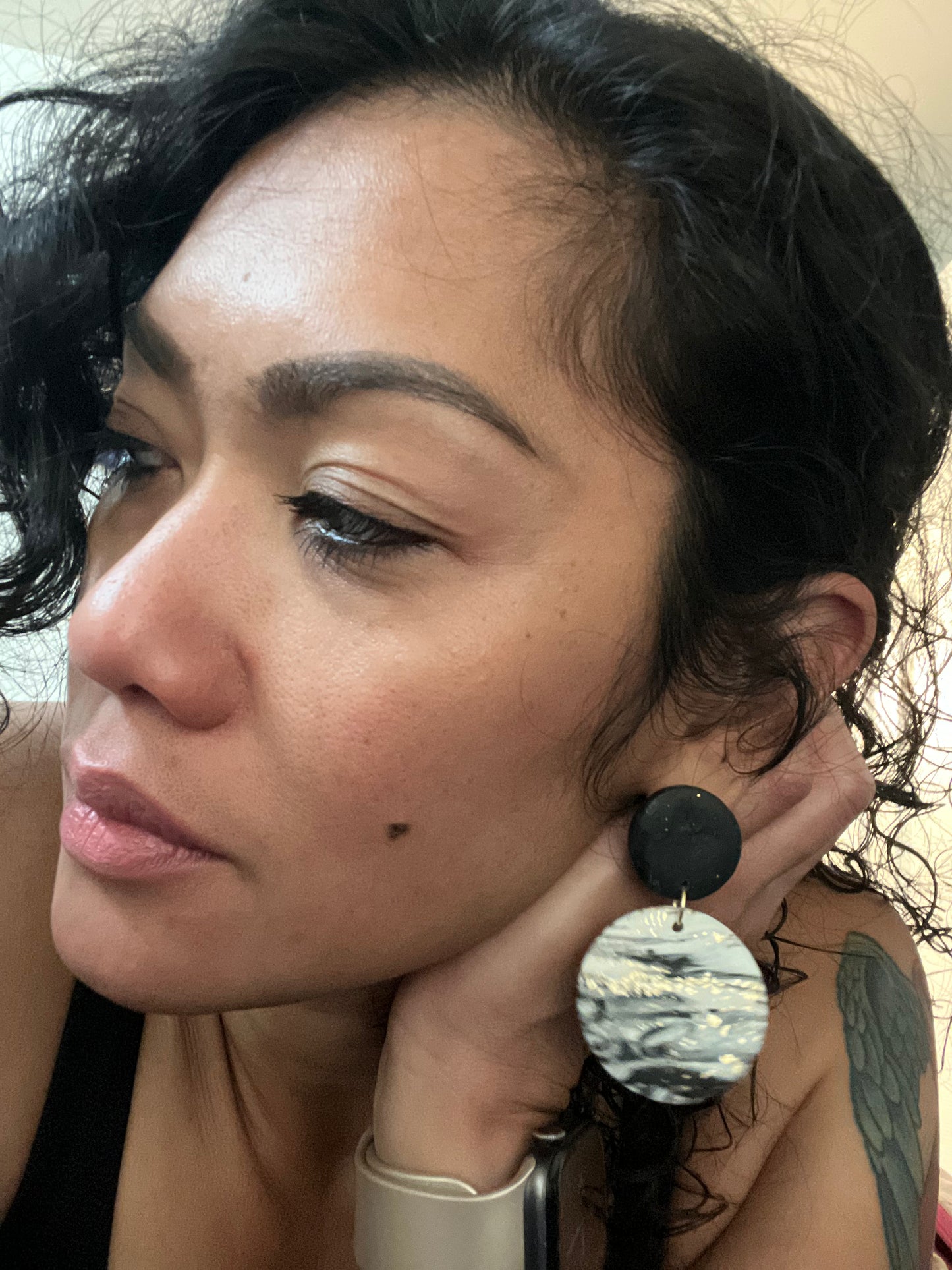 Black moon Dangle earrings 1955