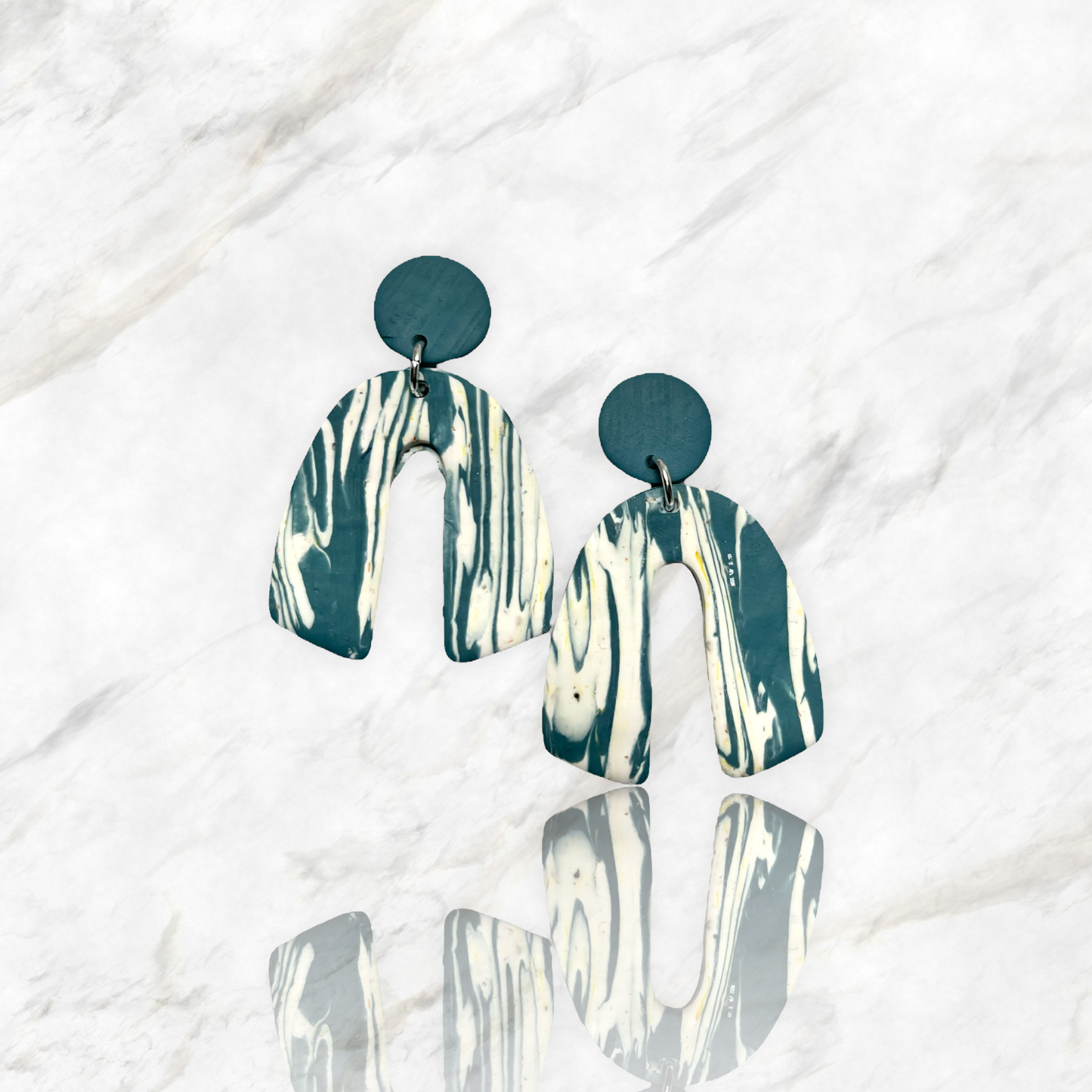 Blue green striated “Carmen” Earrings  1955