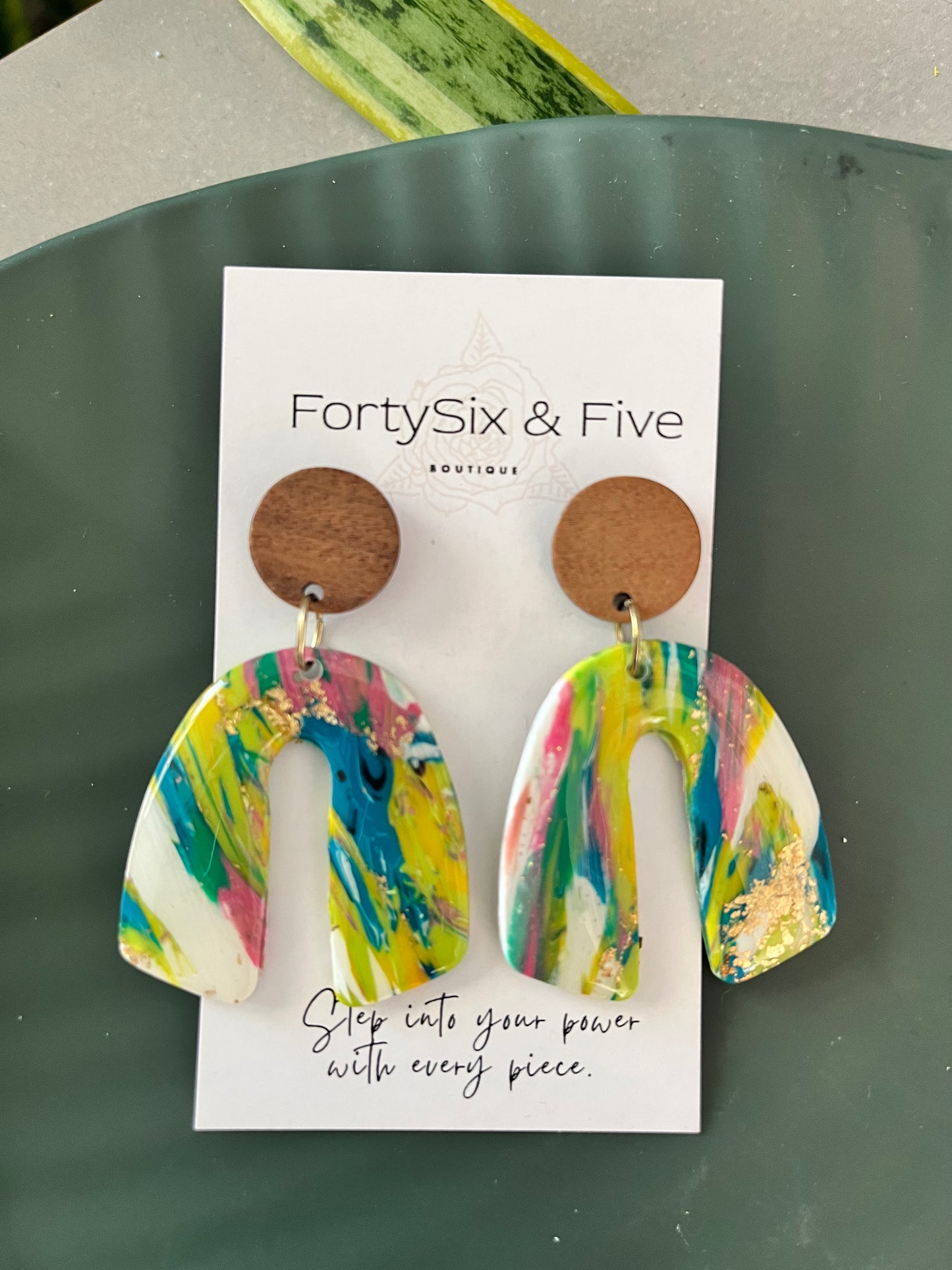 Green multicolor “Carmen” Earrings  1955