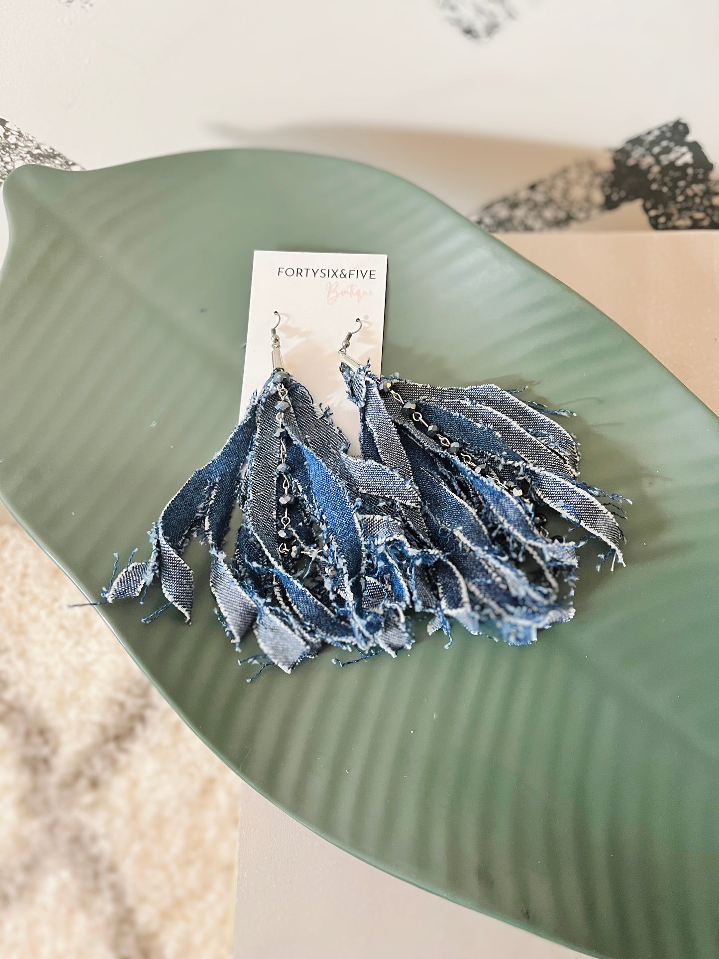 Billie Jean Denim dangle Earring 1955