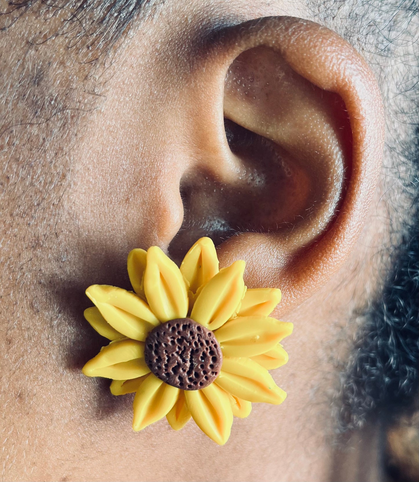 Large Sunflower Studs Fall Earrings 1955