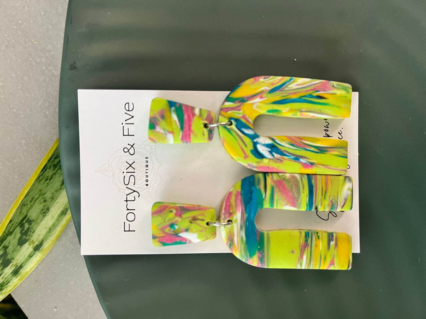 Green multicolor “Ava” Earrings  1955