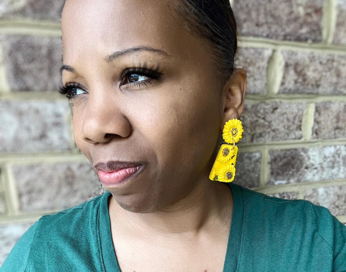 Sunshine sunflower Fall Earrings  1955